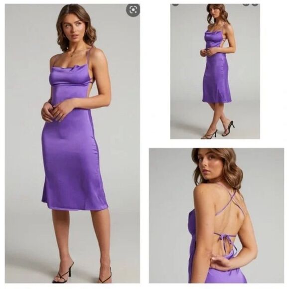 We Wore What DANIELLE BERNSTEIN purple dress size M NWT - Picture 1 of 11